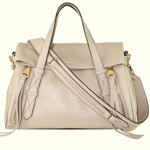 Aimee Kestenberg Double Entry Leather Satchel City Slicker & Large Logo Dust Bag
